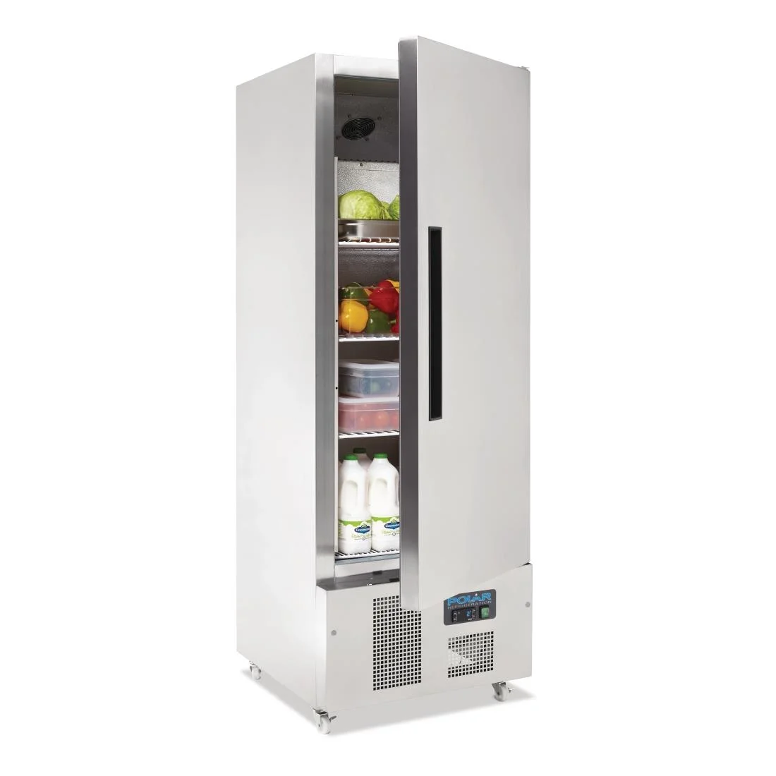 Polar Single Door Slimline Fridge Stainless Steel 440Ltr - Image 4
