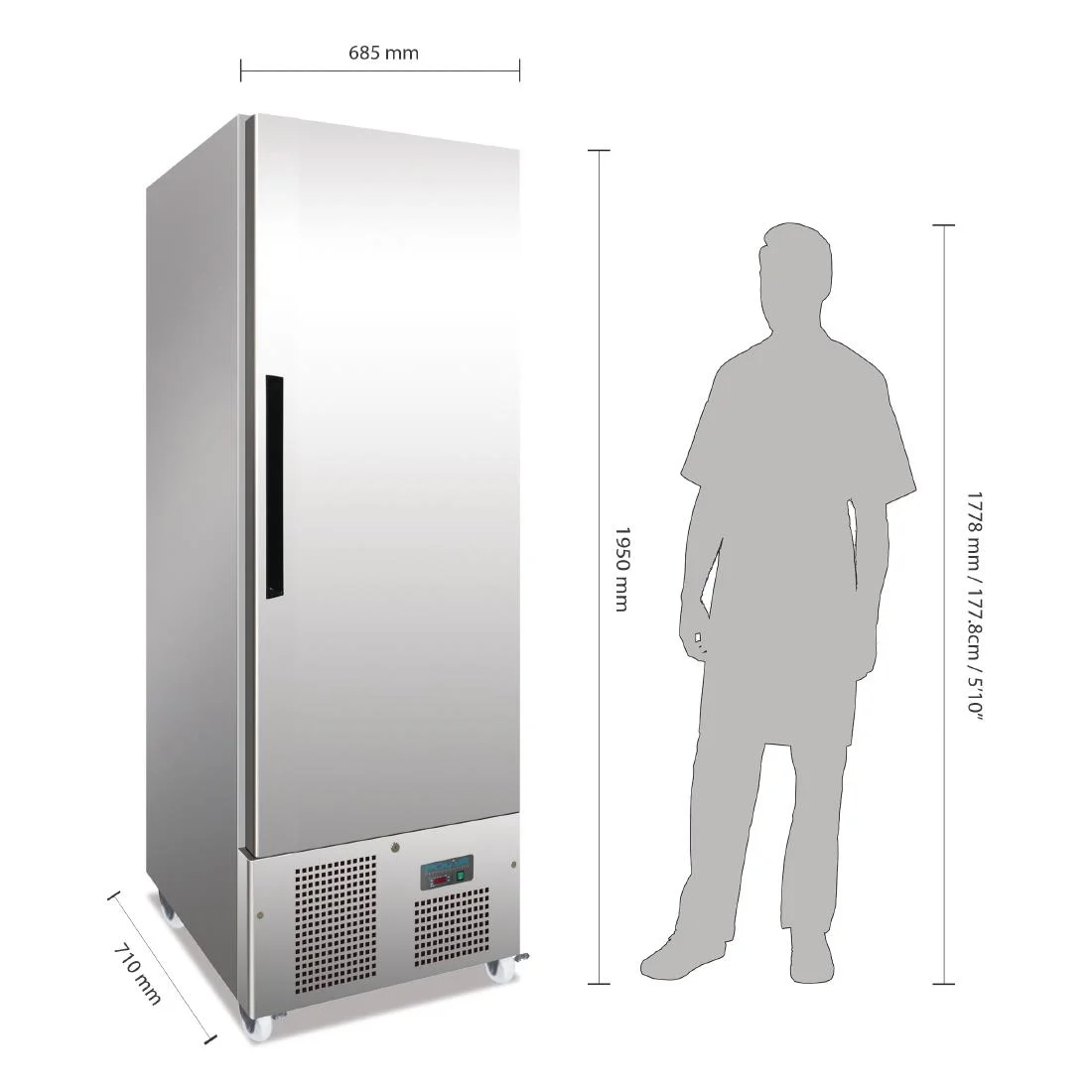 Polar Single Door Slimline Freezer 440 Ltr - Image 2