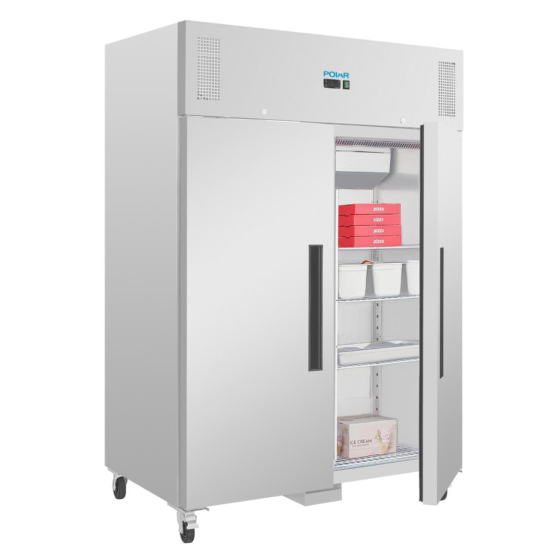 Polar Double Door Freezer Stainless Steel 1200Ltr