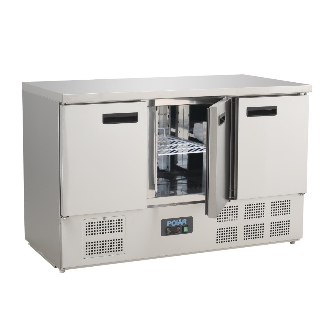 Polar 3 Door Counter Fridge 368Ltr