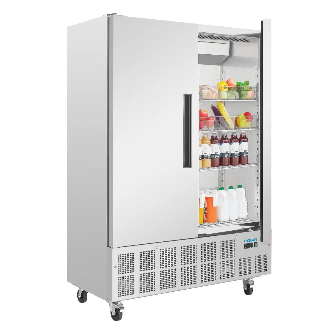 Polar Double Door Slimline Fridge Stainless Steel 960Ltr - Image 8