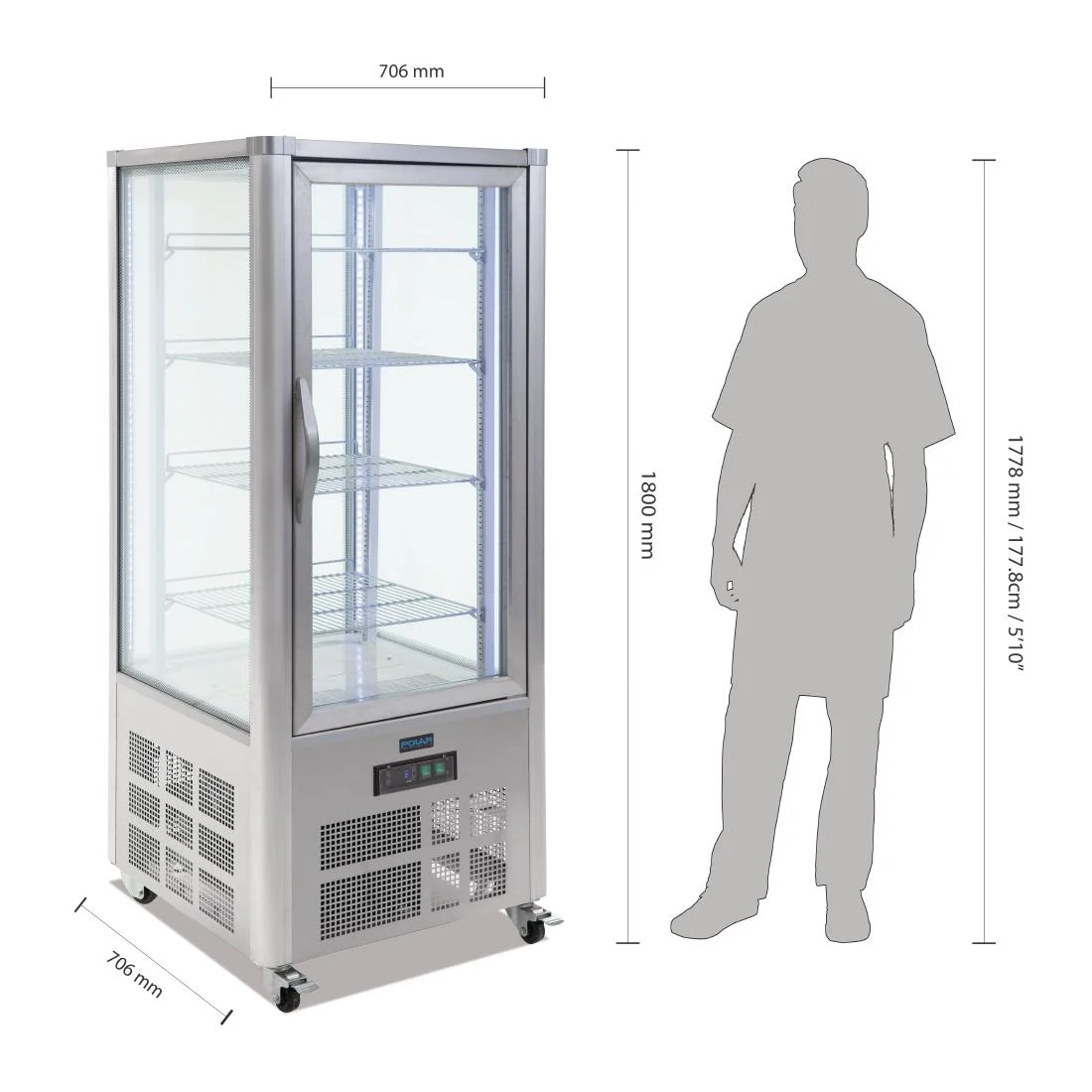 Polar Patisserie Display Cabinet 400 Ltr - Image 2