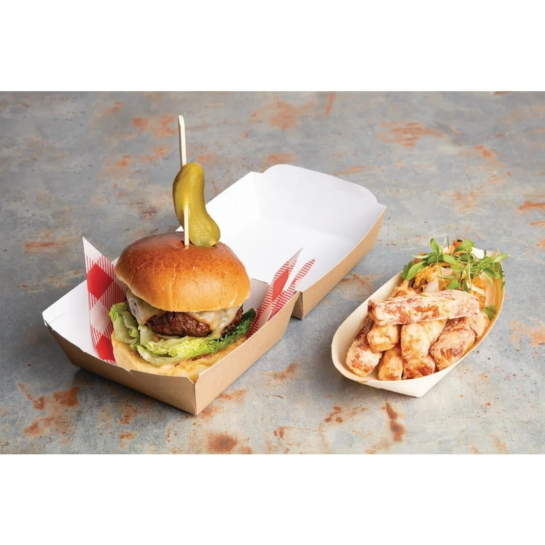 Disposable Kraft Burger Boxes Standard - Image 3