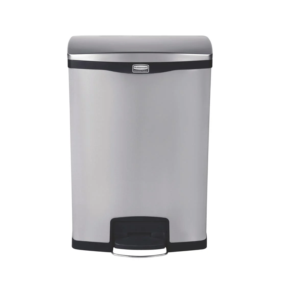 Rubbermaid Slim Jim Front Step on Stainless Steel 90L