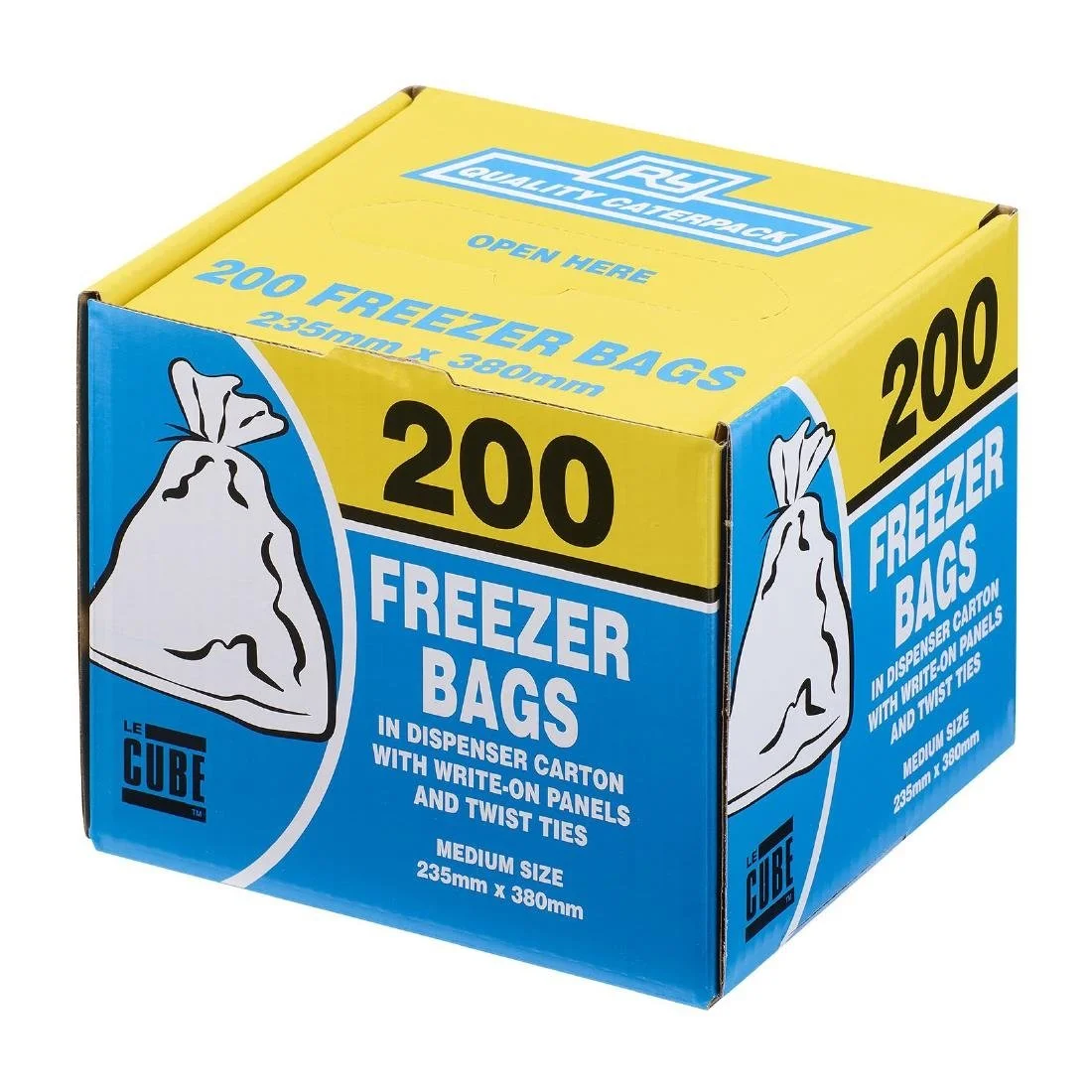 Le Cube Medium Freezer Bags 235x380mm (200 Pack)