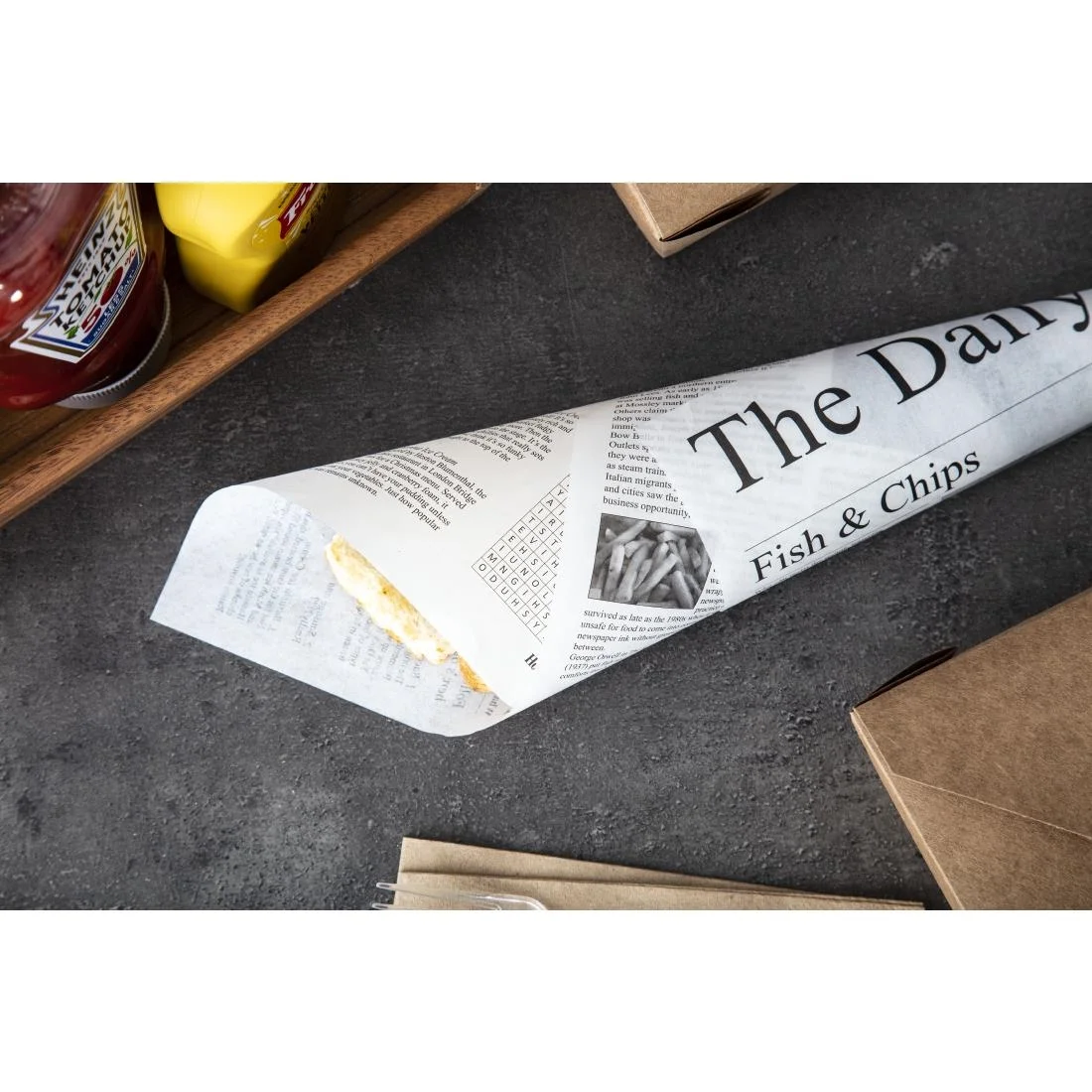 Greaseproof Paper Sheets Newspaper Print 270 x 420mm (Pack of 500) - Image 5