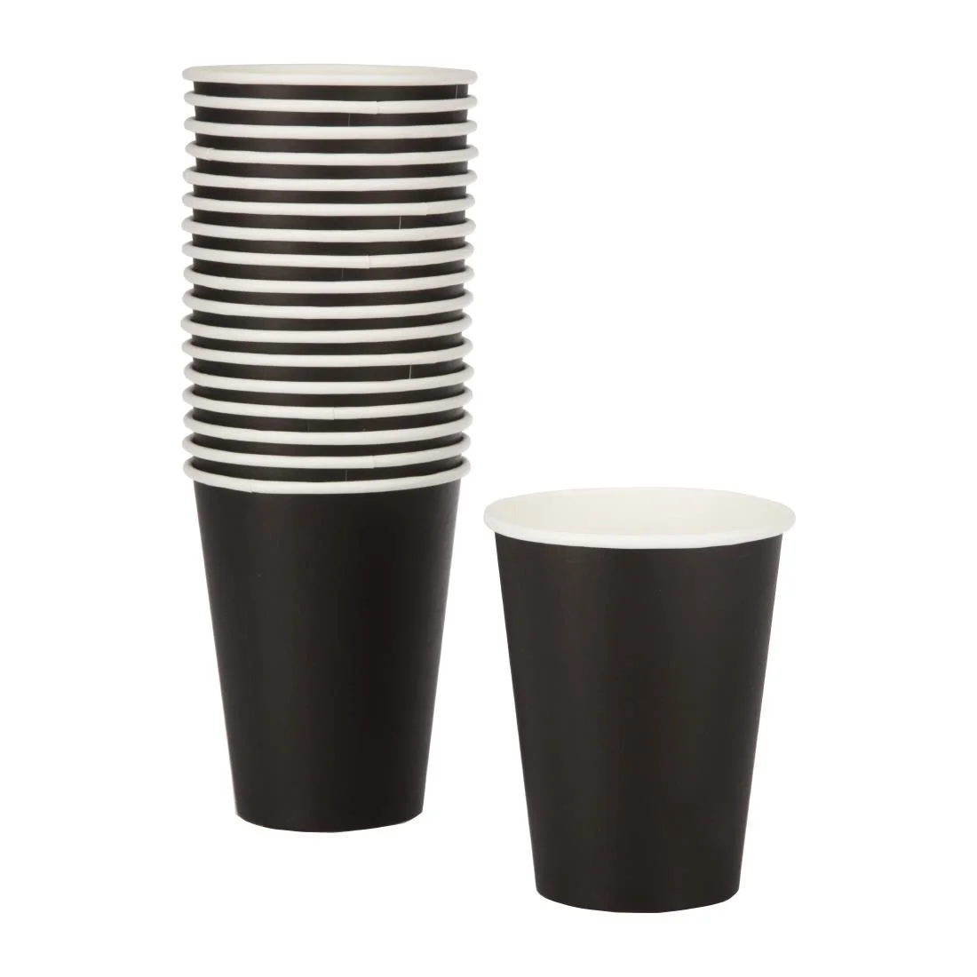 Fiesta Recyclable Coffee Cups Single Wall Black 340ml / 12oz (Pack of 1000) - Image 4