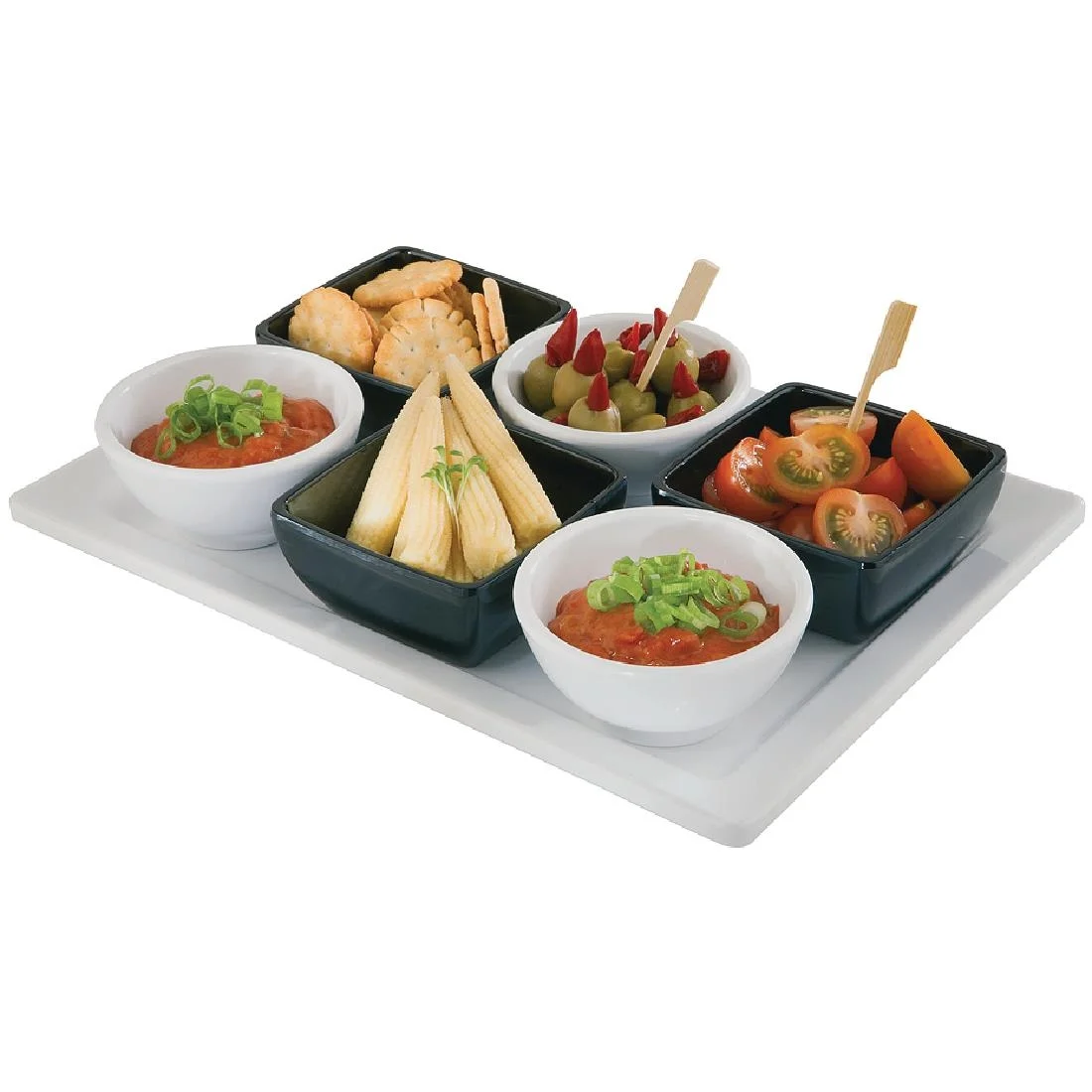 APS Pure Melamine Black Square Mini Bowl - Image 3