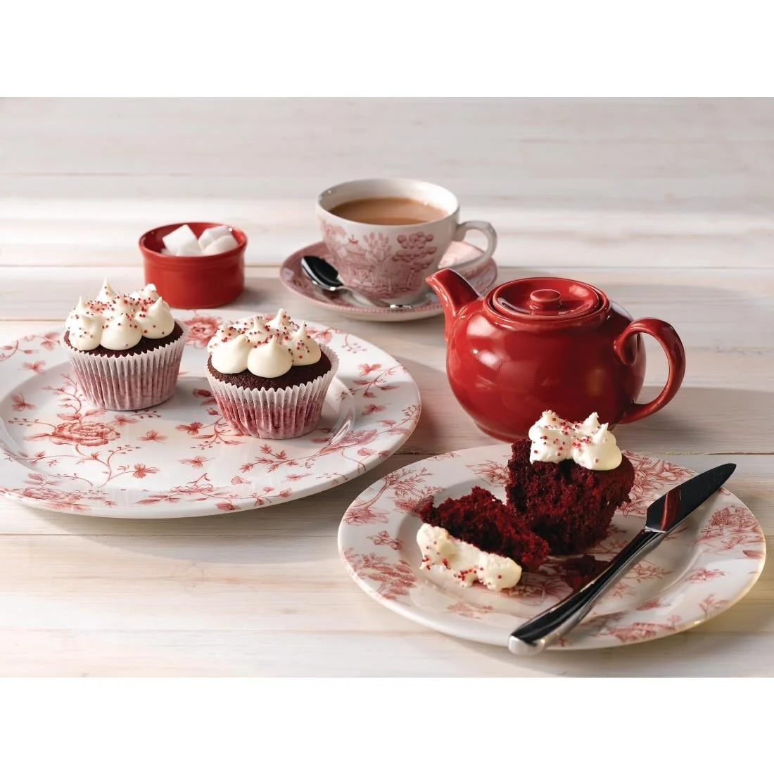 Churchill Vintage Prints Willow Georgian Saucer Cranberry 141mm - Image 2