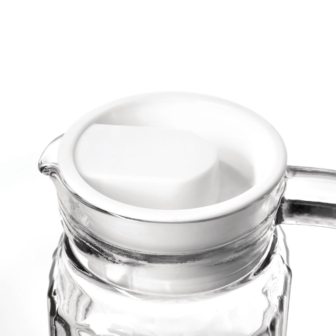 Olympia Ribbed Glass Jugs 1Ltr
