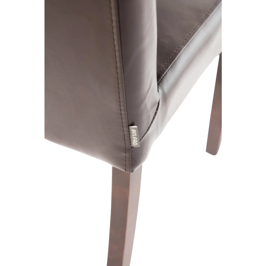 Bolero Faux Leather Dining Chairs Dark Brown (Pack of 2) - Image 7