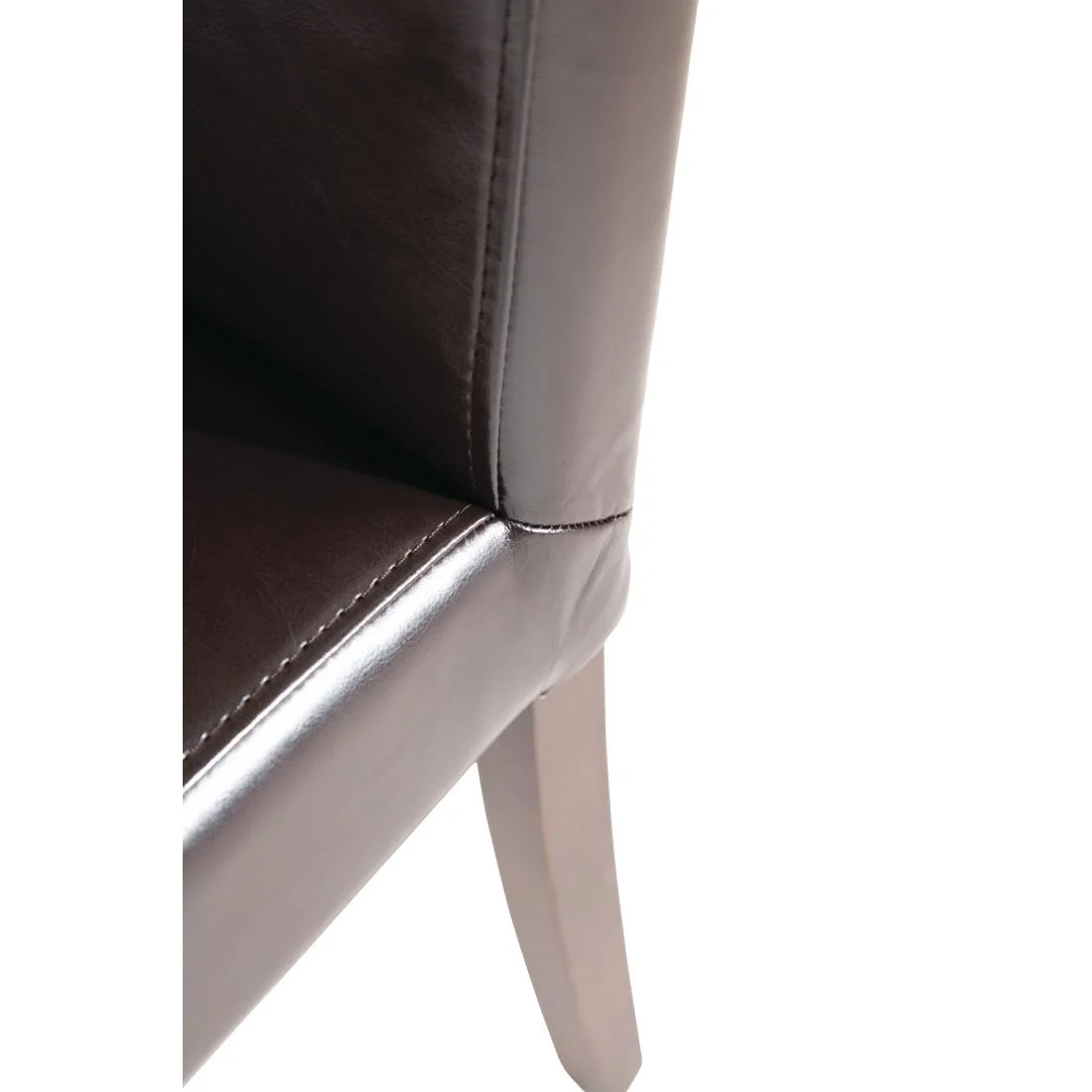 Bolero Faux Leather Dining Chairs Dark Brown (Pack of 2) - Image 8