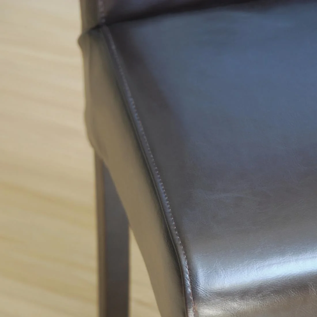 Bolero Curved Back Leather Chairs Dark Brown (Pack of 2) - Image 4