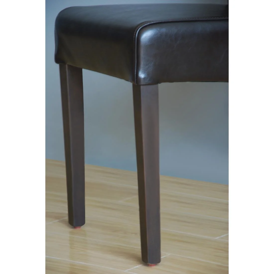 Bolero Curved Back Leather Chairs Dark Brown (Pack of 2) - Image 6