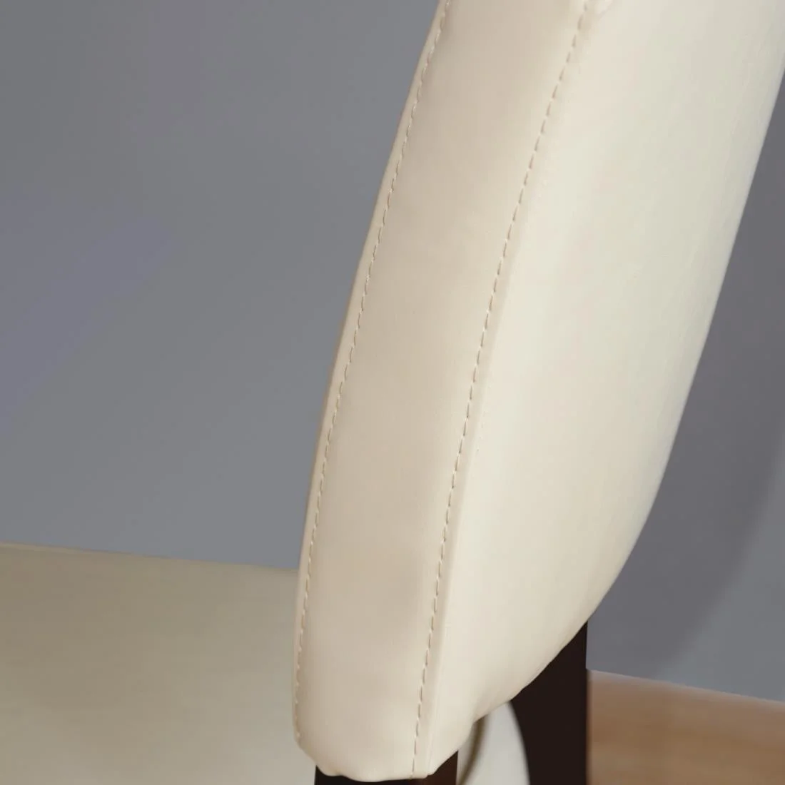 Bolero Chunky Faux Leather Chairs Cream (Pack of 2) - Image 4