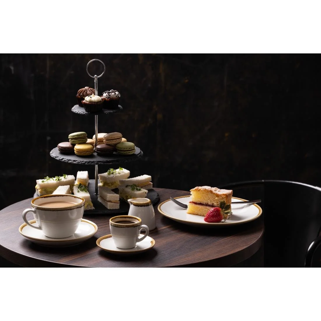 Olympia 3 Tier Slate Afternoon Tea Stand - Image 5