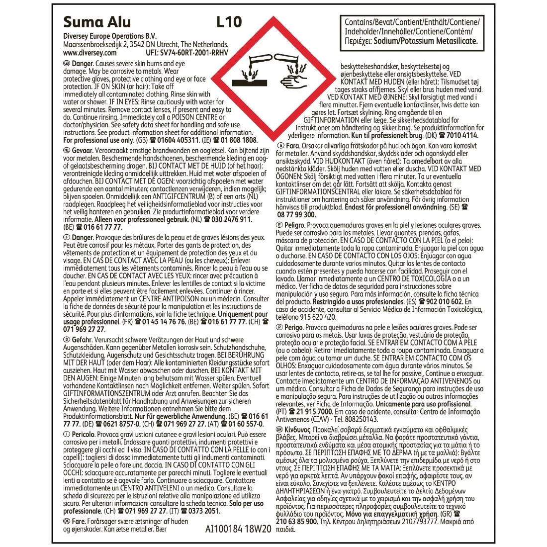 Suma Alu L10 Dishwasher Detergent Concentrate 5Ltr - Image 3