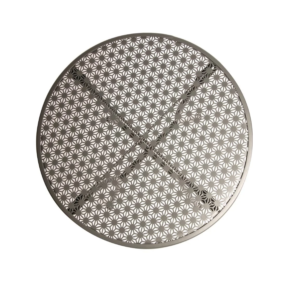 Bolero Round Steel Patterned Bistro Table Grey 600mm - Image 5