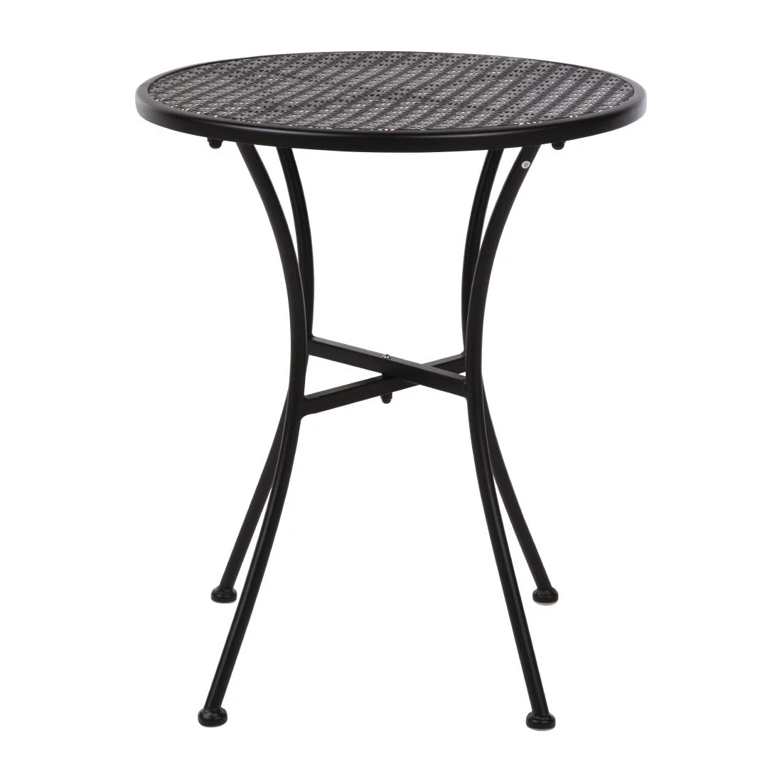 Bolero Black Steel Patterned Round Bistro Table Black 600mm - Image 3