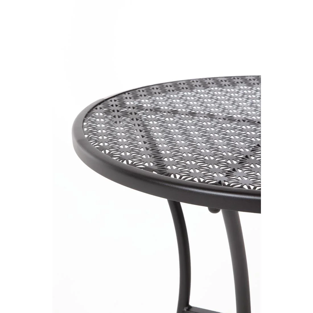 Bolero Black Steel Patterned Round Bistro Table Black 600mm - Image 6