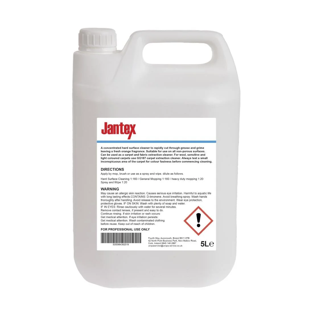 Jantex Orange Based Citrus Cleaner and Degreaser 5 Litre - Image 2