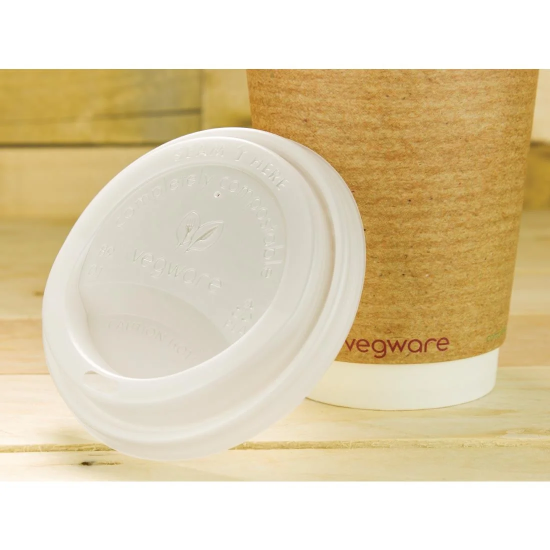 Vegware Compostable Coffee Cup Lids 340ml / 12oz and 455ml / 16oz (Pack of 1000) - Image 5