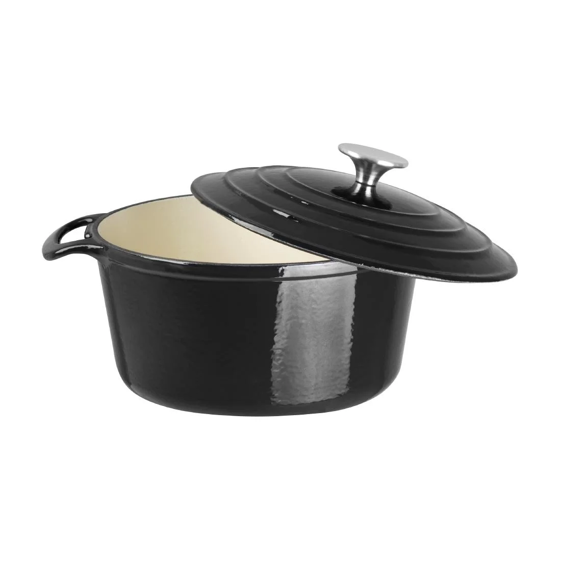 Vogue Black Round Casserole Dish 3.2Ltr - Image 4