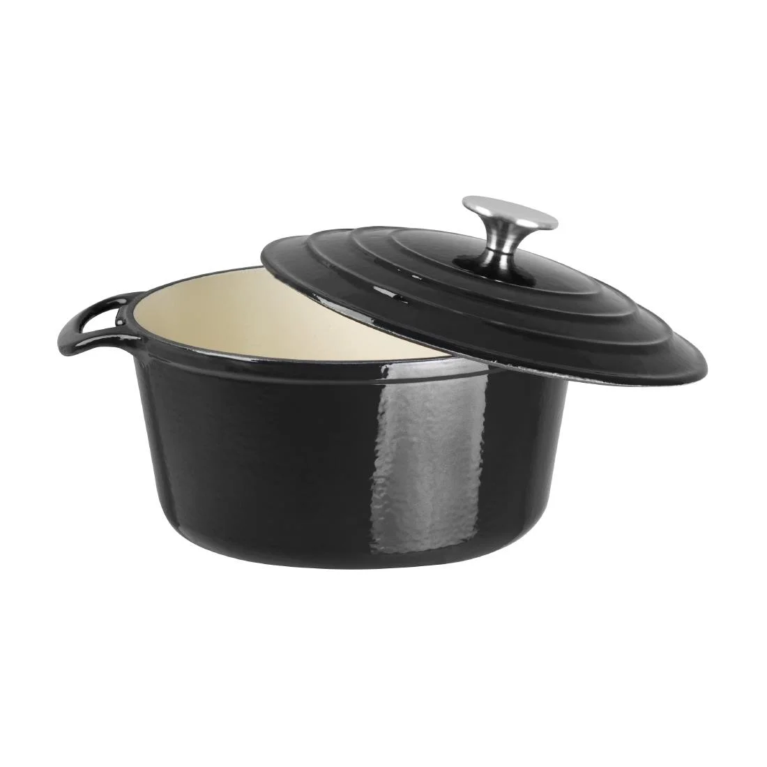 Vogue Black Round Casserole Dish 4Ltr - Image 4