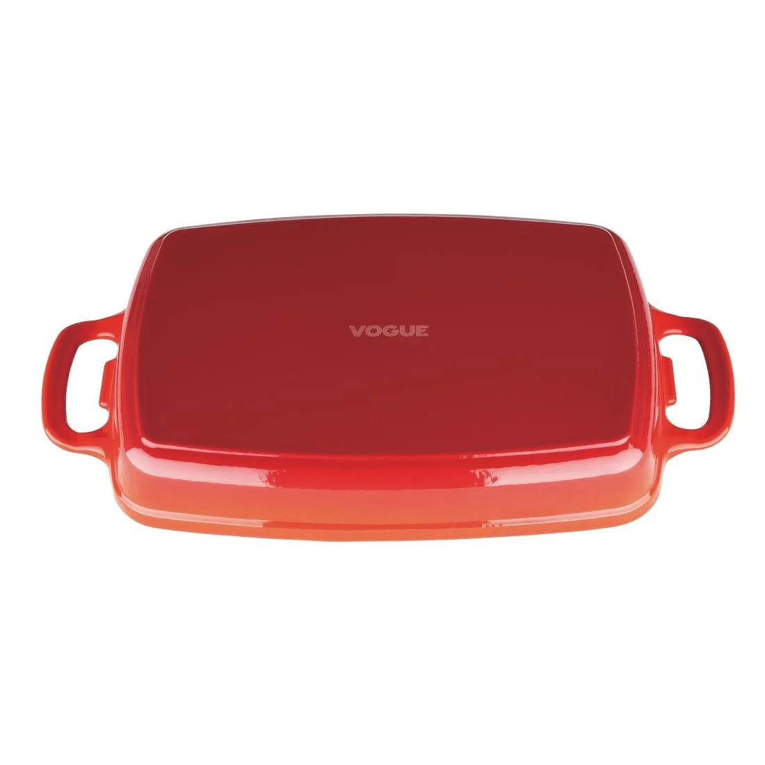 Vogue Red Rectangular Cast Iron Dish 1.8Ltr - Image 3
