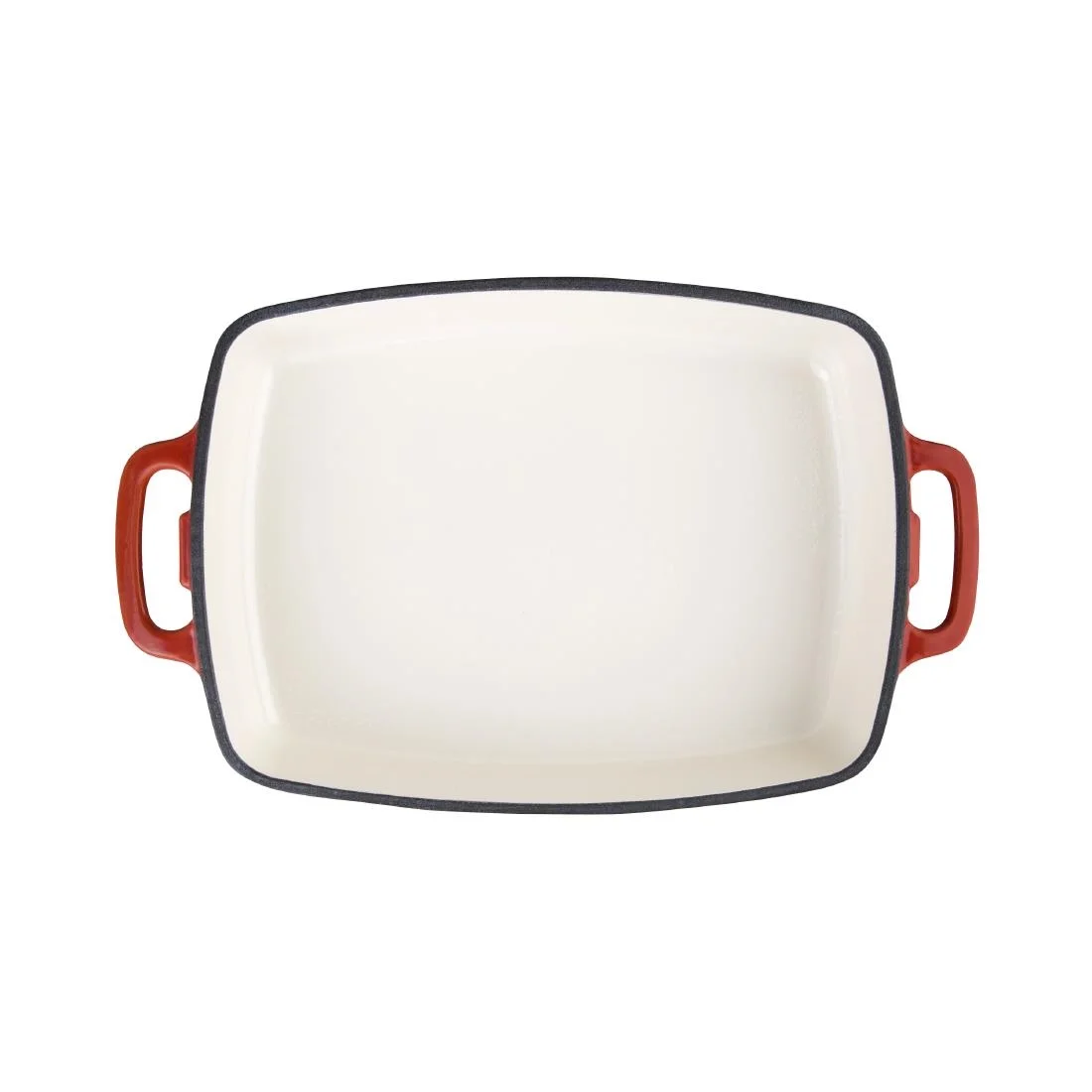 Vogue Red Rectangular Cast Iron Dish 1.8Ltr - Image 5