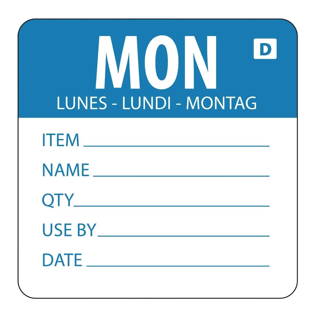 Vogue Dissolvable Day of the Week Labels Monday