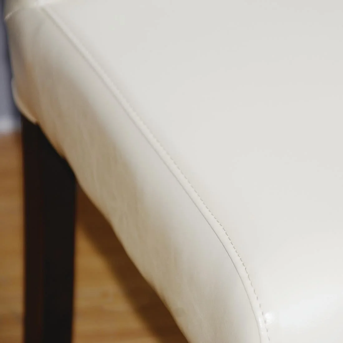 Bolero Faux Leather Dining Chairs Cream (Pack of 2) - Image 4