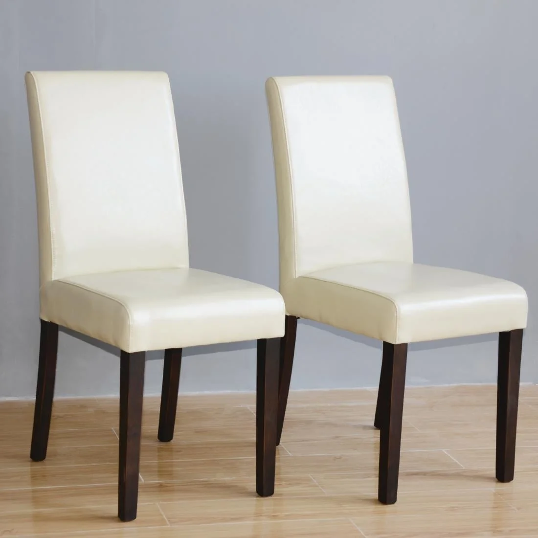 Bolero Faux Leather Dining Chairs Cream (Pack of 2) - Image 5