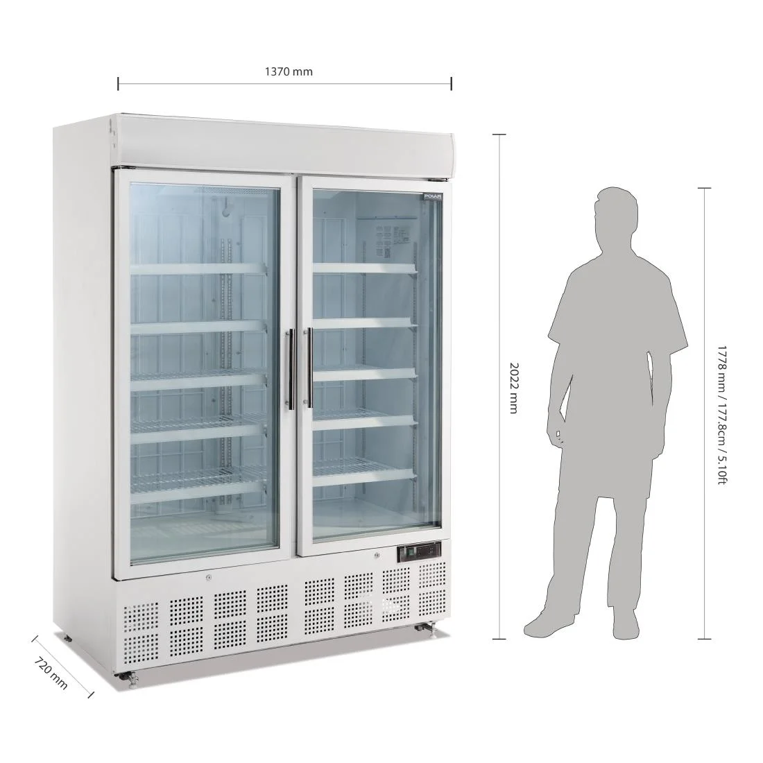 Polar Display Freezer with Light Box 920Ltr - Image 2