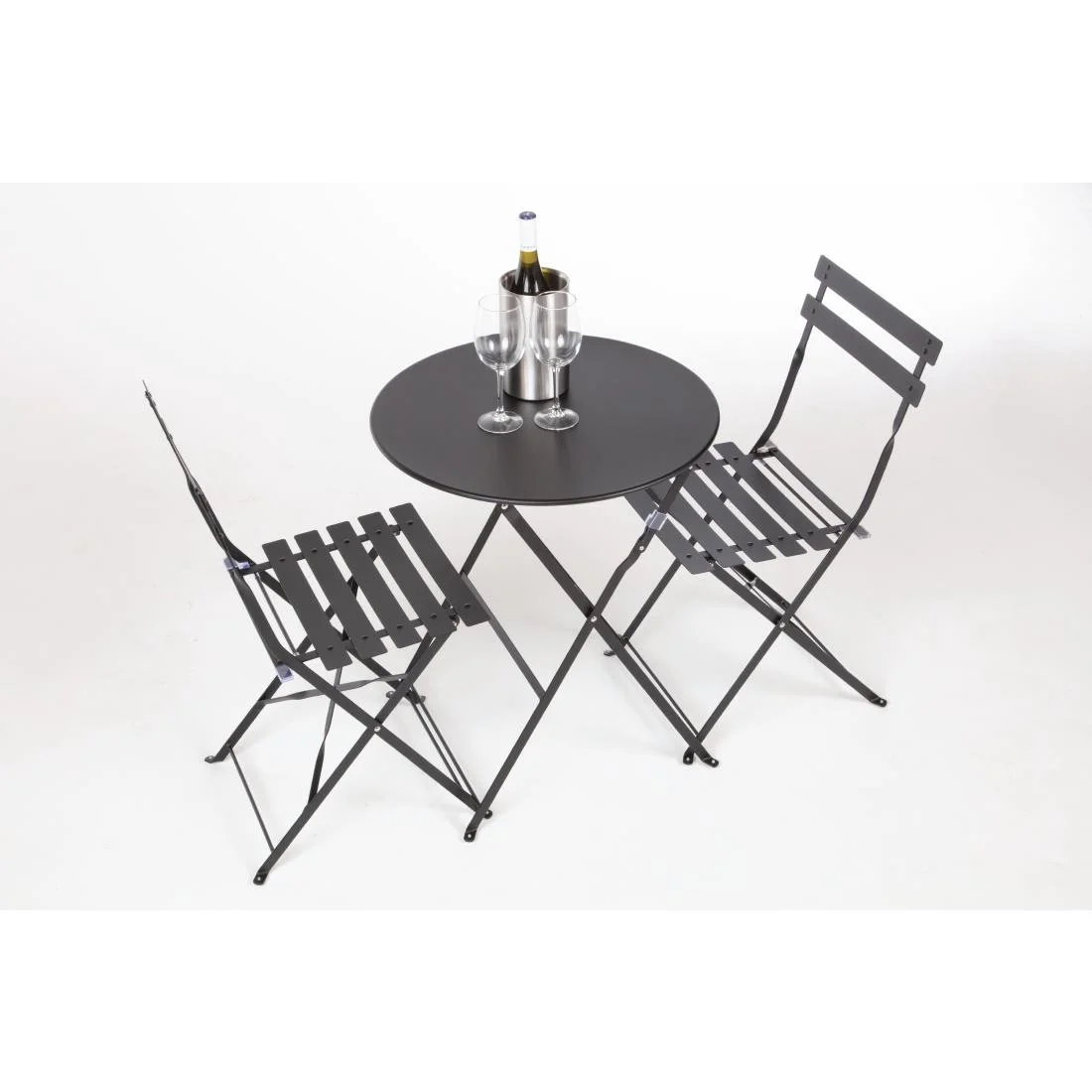 Bolero Perth Black Pavement Style Steel Folding Chairs (Pack of 2) - Image 7