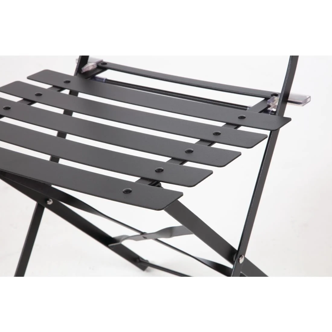 Bolero Perth Black Pavement Style Steel Folding Chairs (Pack of 2) - Image 8