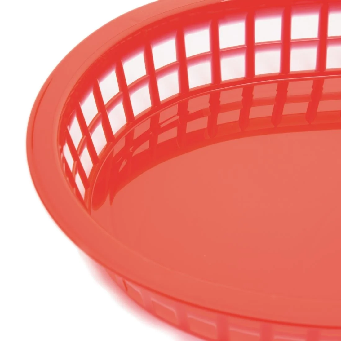 Oval Polypropylene Food Basket Red - Image 2