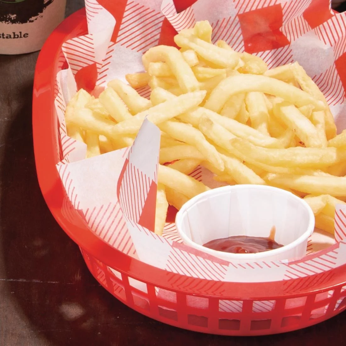 Oval Polypropylene Food Basket Red - Image 4