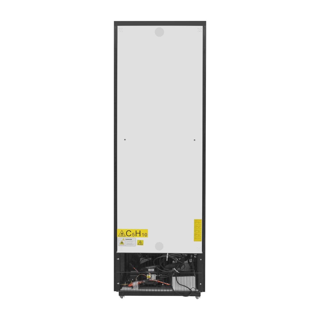 Polar Upright Back Bar Cooler with Hinged Door in Black 307Ltr