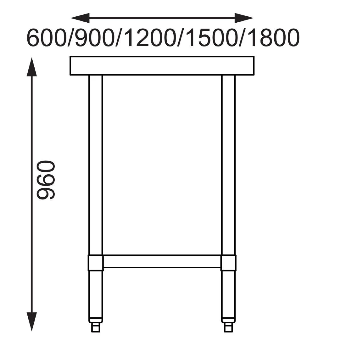Vogue Stainless Steel Prep Table 1500mm - Image 2