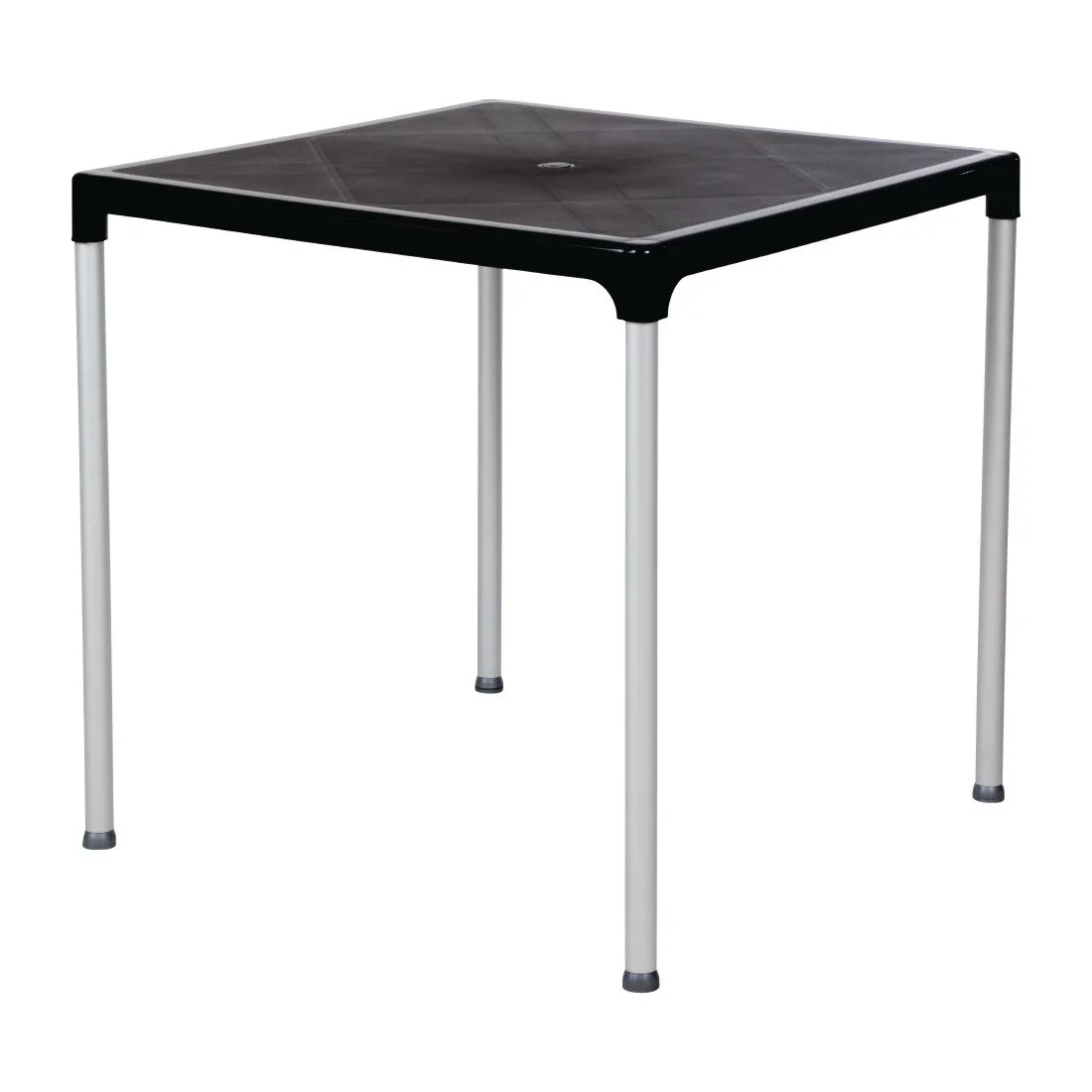 Black Square Table with Aluminium Legs 750mm - Image 6