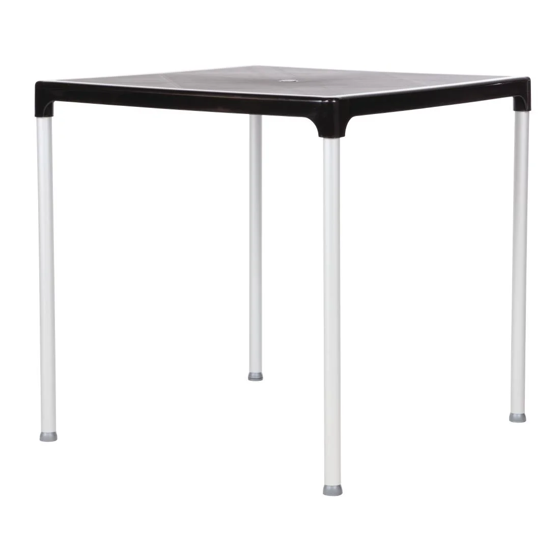 Black Square Table with Aluminium Legs 750mm - Image 7