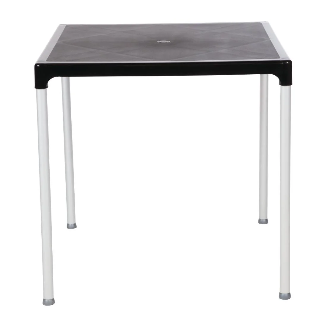Black Square Table with Aluminium Legs 750mm - Image 9