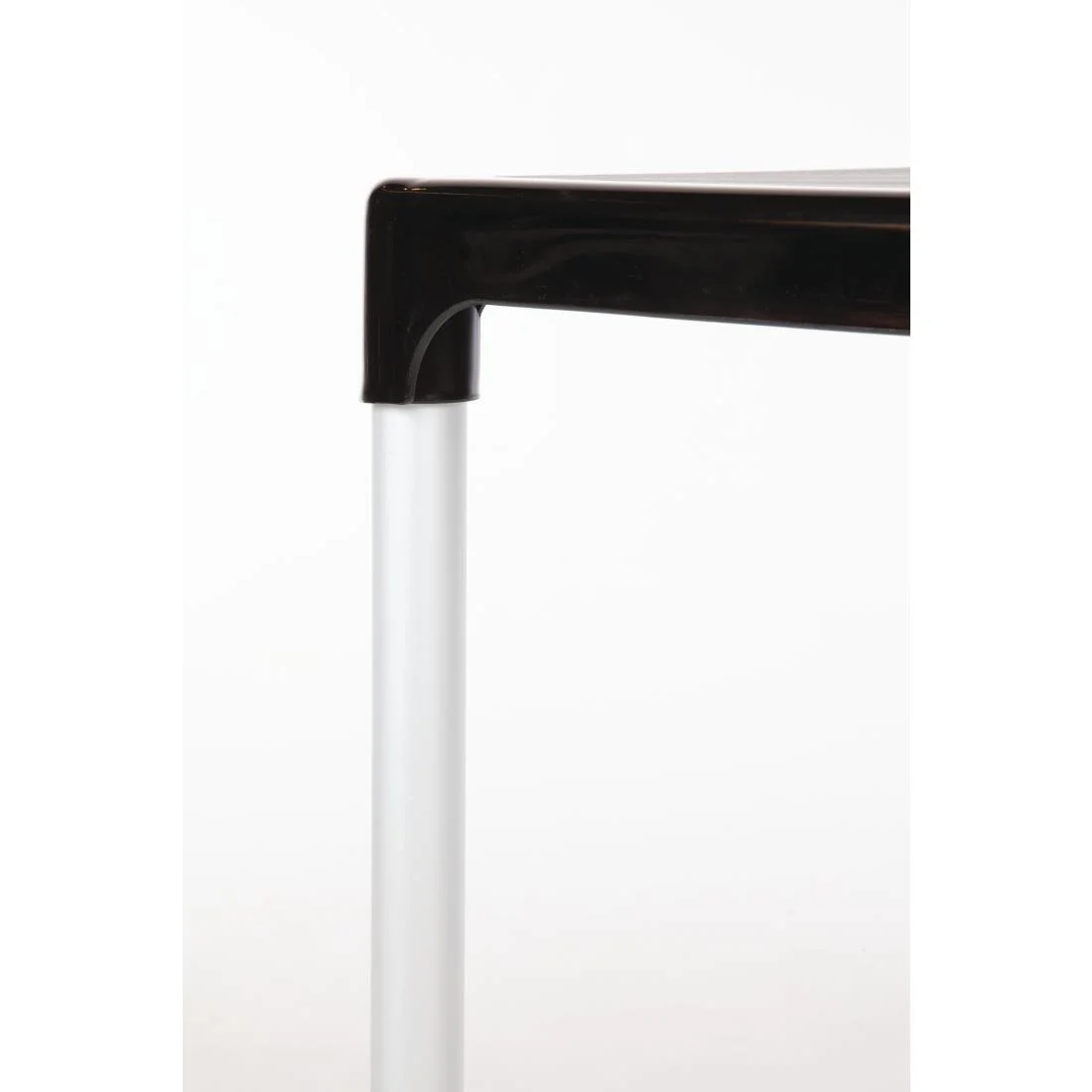 Black Square Table with Aluminium Legs 750mm - Image 4