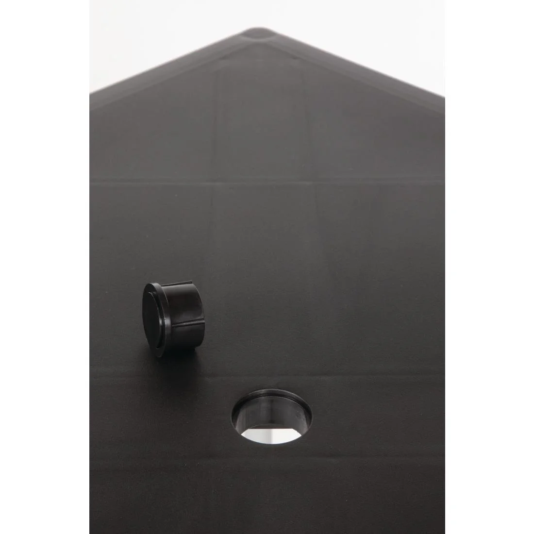 Black Square Table with Aluminium Legs 750mm - Image 5