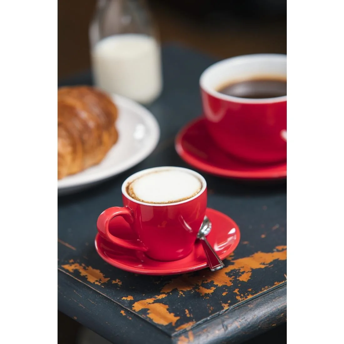 Olympia Cafe Espresso Cups Red 100ml - Image 2