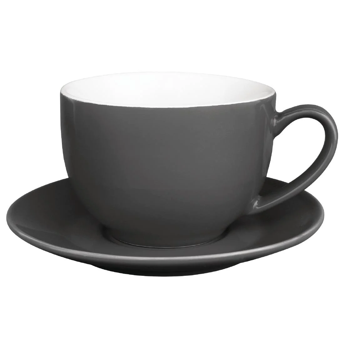 Olympia Cafe Cappuccino Cups Charcoal 340ml - Image 2