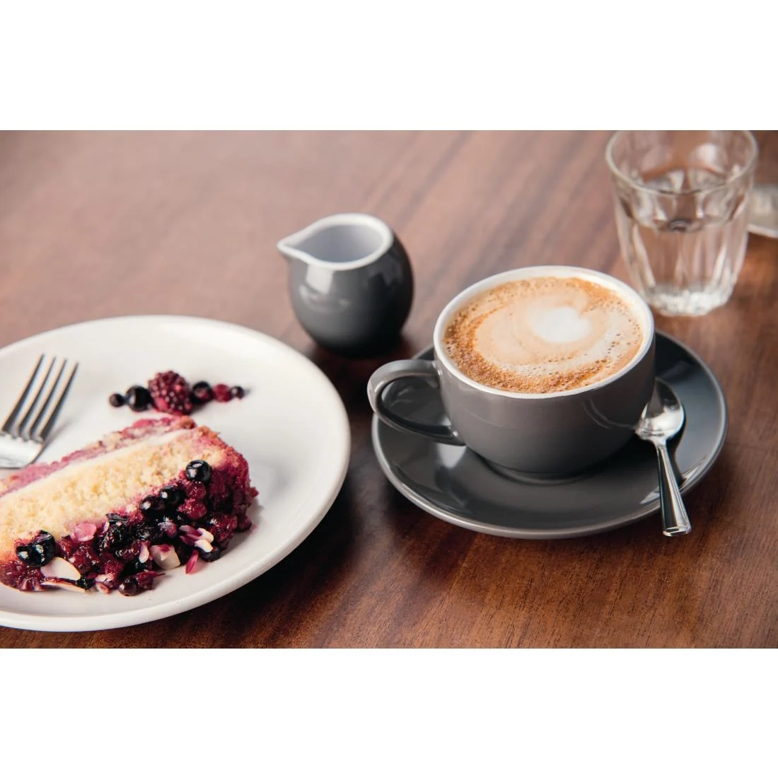 Olympia Cafe Saucers Charcoal 158mm