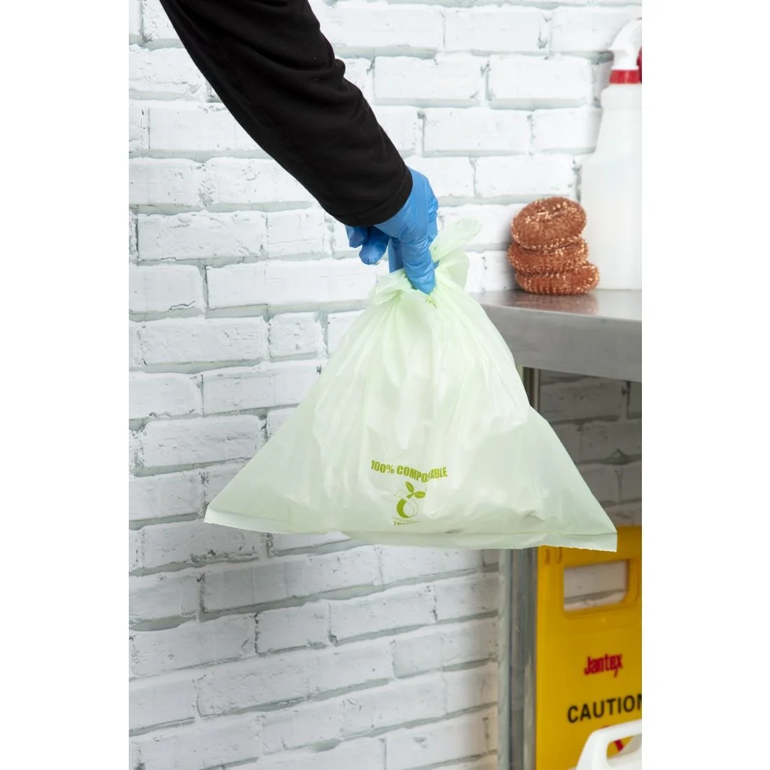 Jantex Small Compostable Caddy Sack 10 Litre Pack of 24 - Image 5