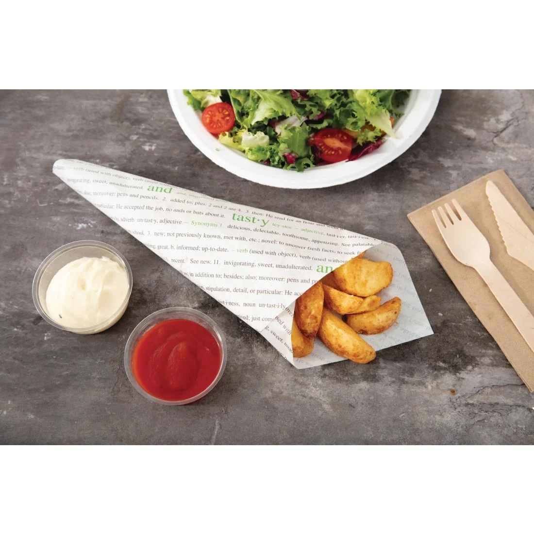 Greaseproof Paper Sheets Fresh and Tasty Print 255 x 203mm (Pack of 500) - Image 4